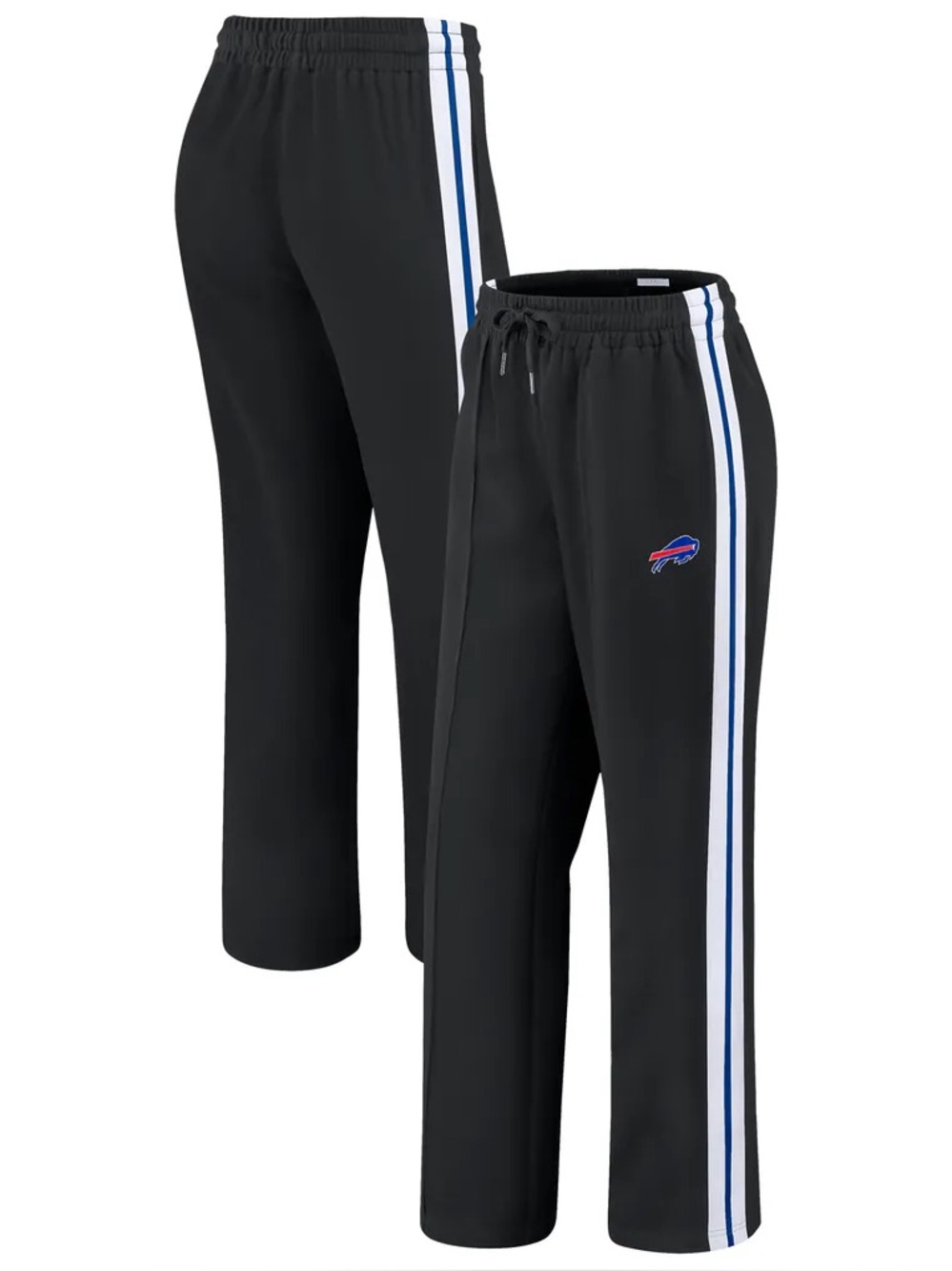 NWT Buffalo Bills Black Sweatpants with Blue & White Side Stripes